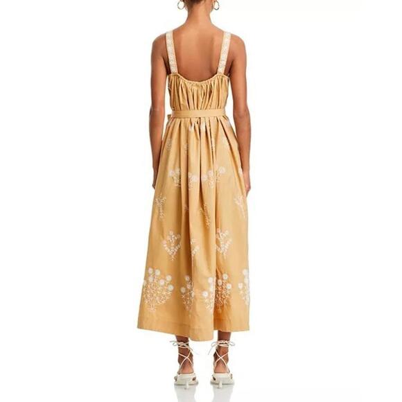 345$ MOTHER The More Is More Fit & Flare Maxi Skirt Dress Size S Light Brown - Picture 3 of 5